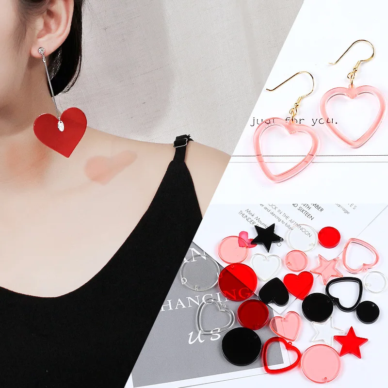 SEA MEW 20 шт. акриловые подвески в форме сердца круглые виде пентаграммы для сережек