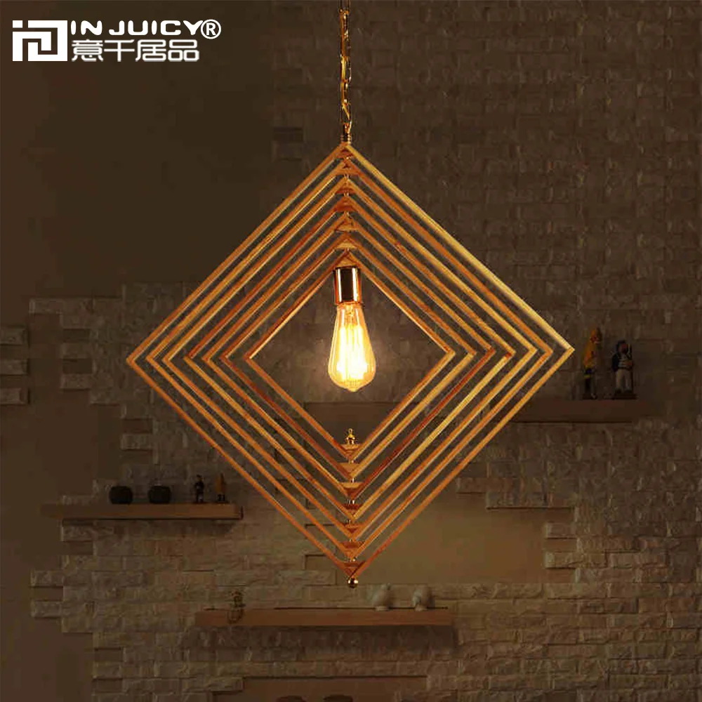 Японский винтажный деревянный бамбуковый фонарь E27 Ediosn подвесные светильники