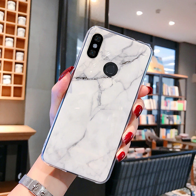 Мягкий силиконовый чехол с яркой мраморной поверхностью для Xiaomi Redmi Note 6 Pro 5