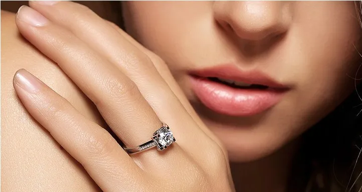 Гарантия качества! Твердое кольцо из белого золота 585 пробы блестящее с