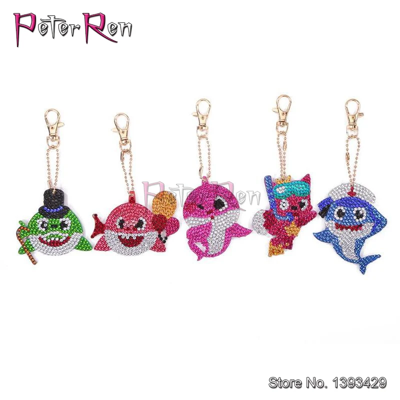 Брелок сделай сам для алмазной живописи особой формы мультяшная рыба вышивка