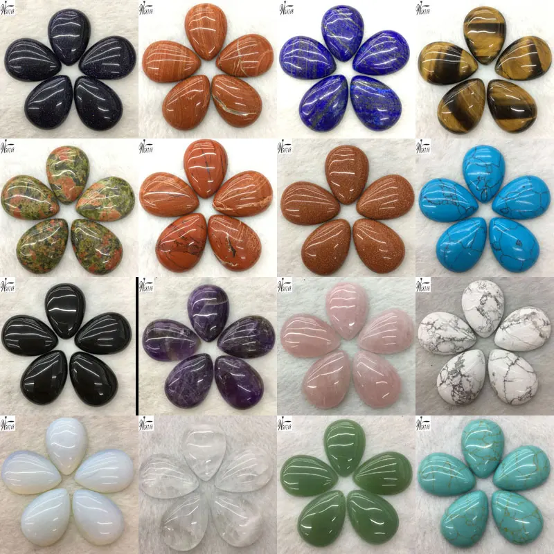 

Howlite кристалл тигровый глаз яшма авантюрин лазурит Капля воды кабошон кабина без отверстия/отверстие оптовая продажа 5 шт. WB634b