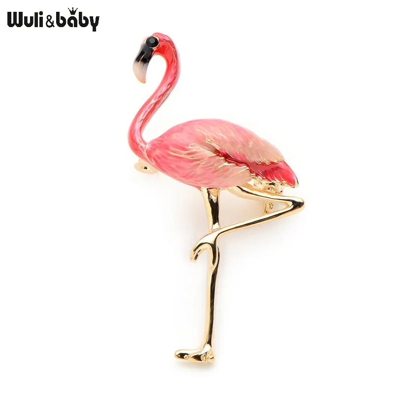 Женская/мужская брошь-птица брошь из металлического сплава с эмалью красного и