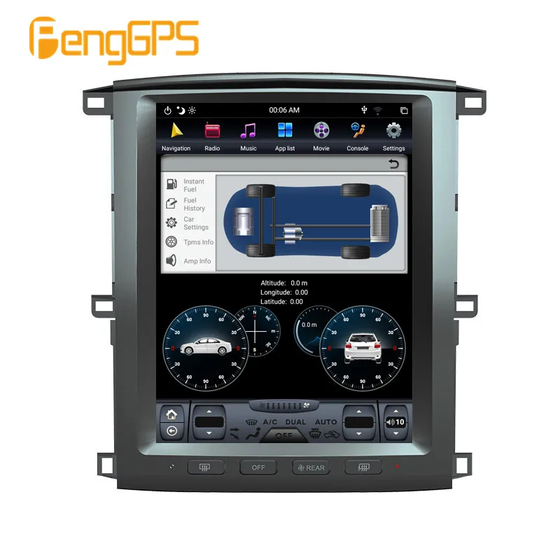Автомобильный радиоприемник PX6 CARPLAY экран 12 1 дюйма Android 8 для Lexus LX470 / TOYOTA Land cruiser LC100