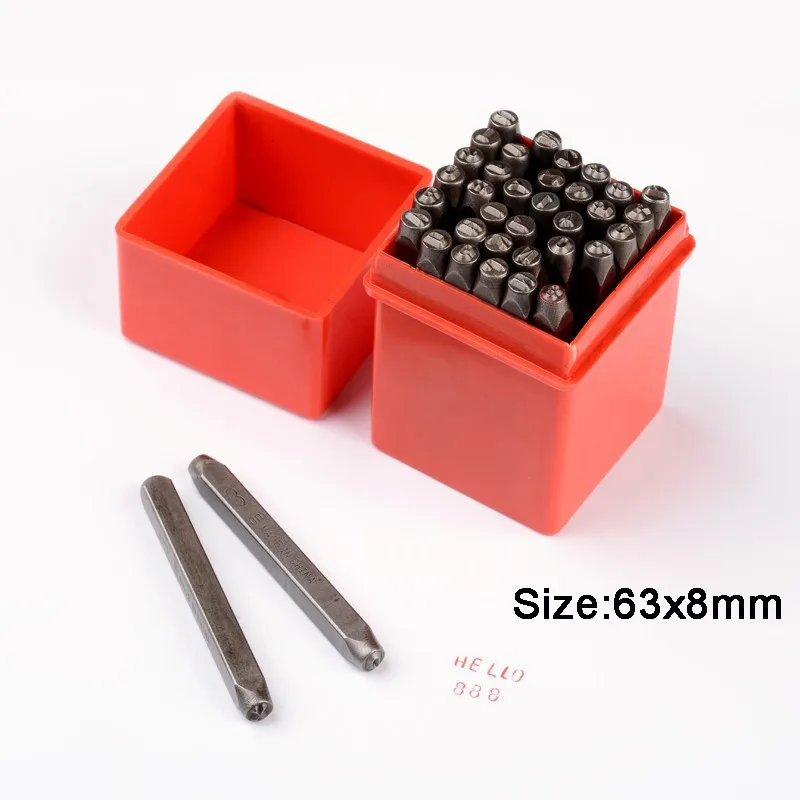 Size A 63x8mm 36 шт./кор. черного листового железа, с изображением букв алфавита, A-Z и номер 0~ 8 уплотнение штампа набор печатей для обучения игры ювелирные изделия аксессуары "сделай сам" для изготовления инструментов F60 - Цвет: Size A 63x8mm