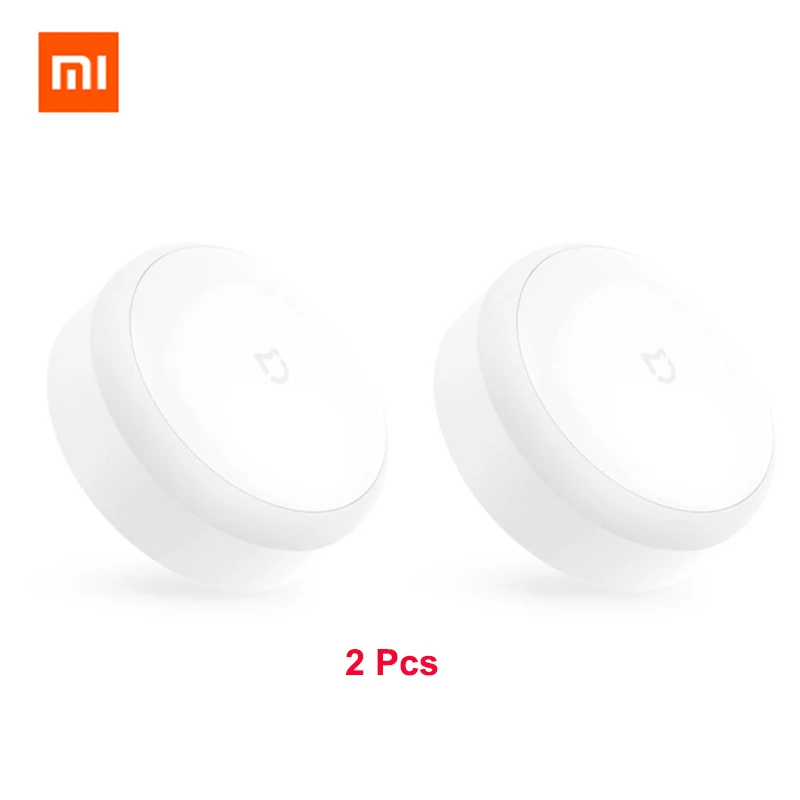 Xiaomi Mijia светодиодный ночной Светильник для коридора инфракрасный пульт дистанционного управления датчик движения тела smдомашний ночник Магнитный умный - Цвет: 2pcs night light