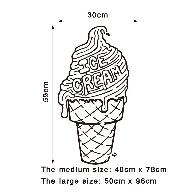 Наклейки для кухни Виниловая наклейка на стену с мороженым обои Декор дома