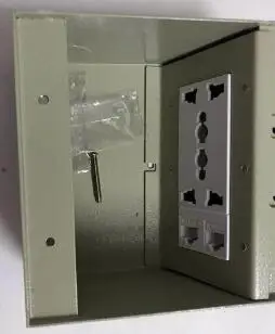 Розетка из нержавеющей стали с мраморной вставкой универсальная компьютерная