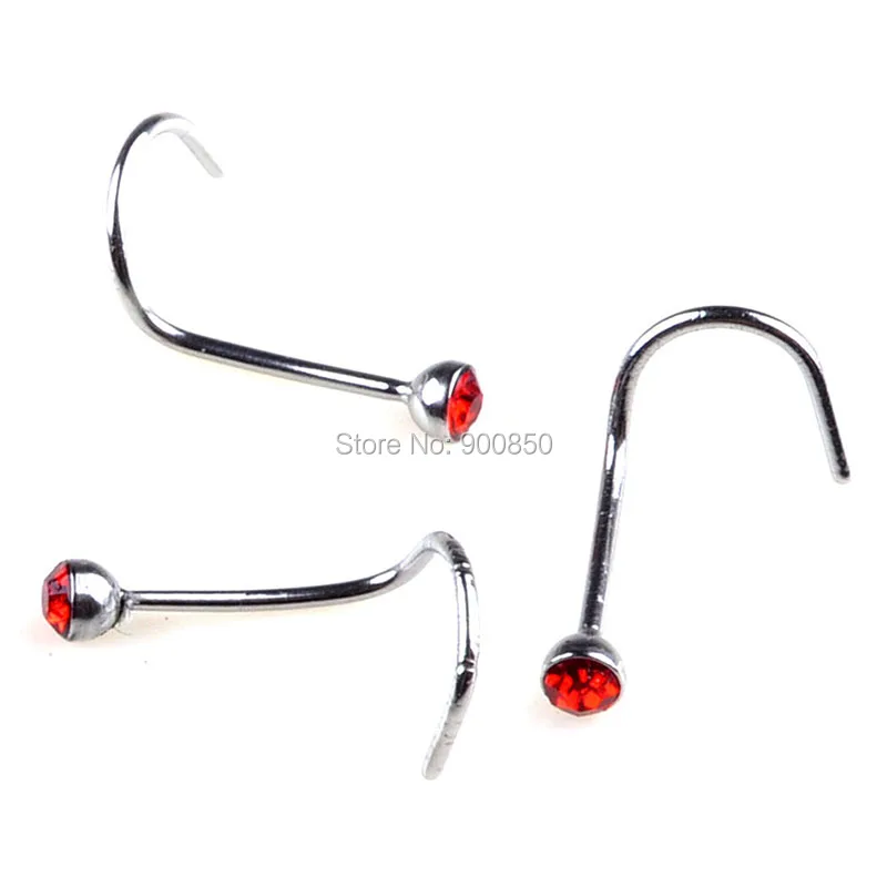 10 шт. стразы крюк кости булавку поддельные Для Пирсинга Носа носа шпильки кольца