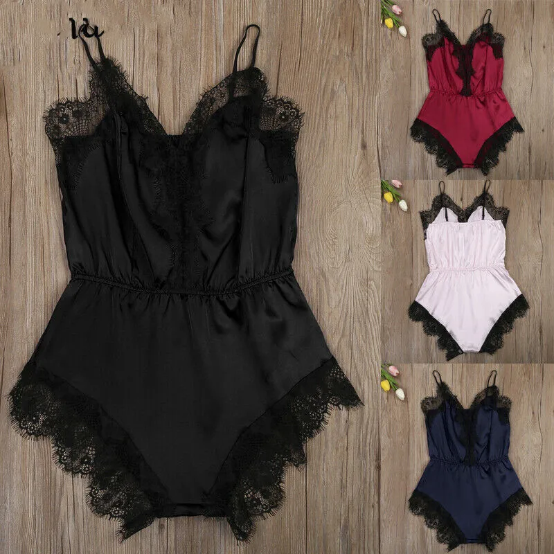 Женское сексуальное нижнее белье ночная сорочка кружевной Пижамный комбинезон