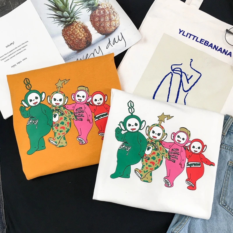 Женская футболка, хлопковая футболка, женская футболка, Harajuku, летняя Корейская одежда, винтажные Мультяшные футболки с коротким рукавом, с рисунком Микки