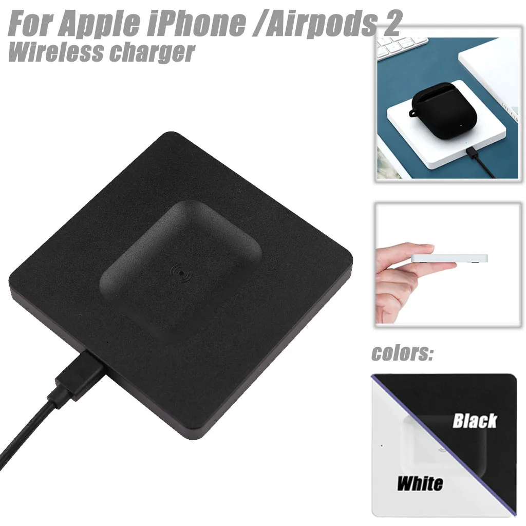 Портативное QI Беспроводное быстрое зарядное устройство для iPhone/Airpod 2