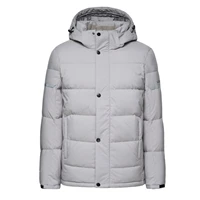 SEMIR Мужская стеганая легкая пуховая куртка с капюшоном с наклонным карманом на кнопках, Мужская Уличная пуховая куртка со съемным капюшоном - Цвет: Shallow ash