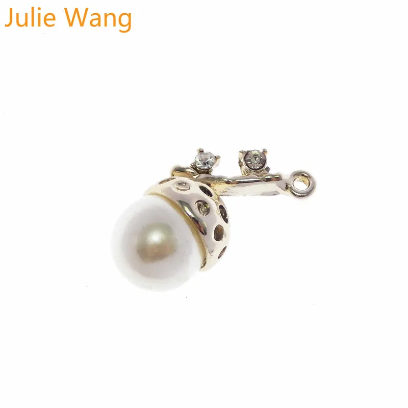 Ожерелье с кулоном Julie Wang 5 шт. из сплава золота жемчуга горного хрусталя|Шармы| |