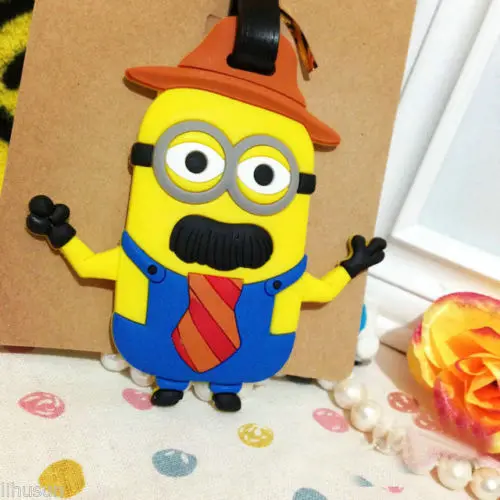 Wholesale 10pcs Cute Cartoon Minion Stereoscopic Rubber Luggage Tag Card Cover | Дом и сад