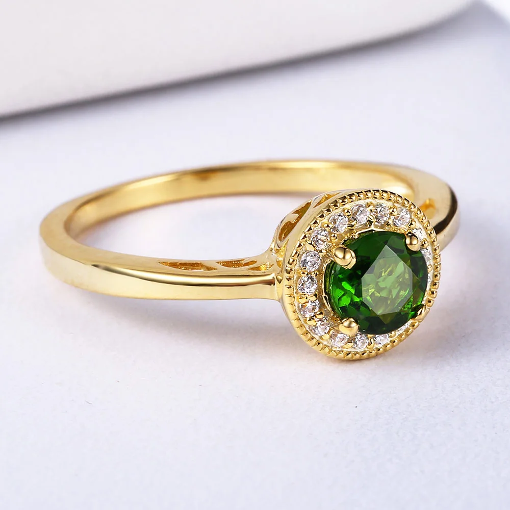 DOUBLE-R 0.5ct Natural Diopside Gemstone Solid 925 Sterling Silver Ring Embroidery | Украшения и аксессуары