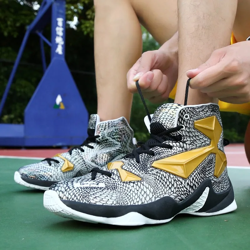 Pop дышащая для мужчин баскетбольные Кеды высокие ботильоны спортивные