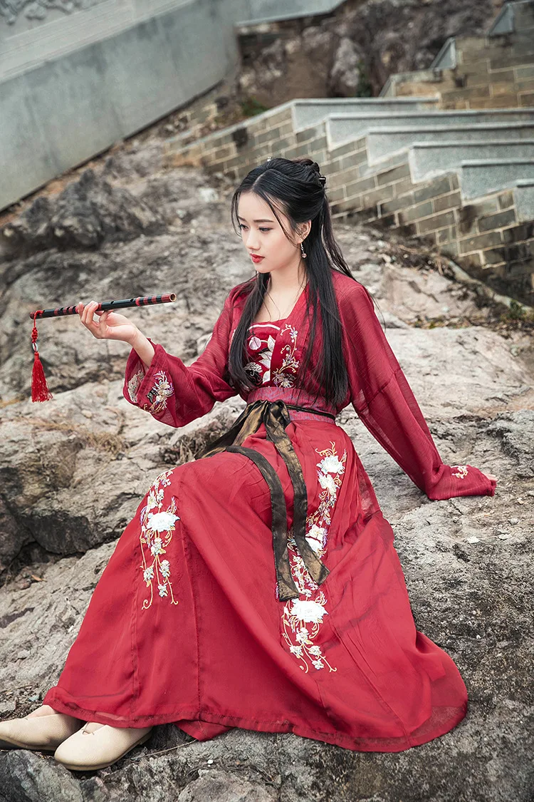 Иллюзорная мечта и море-Красивая Женская Hanfu Hanayome в китайском традиционном стиле винтажное пышное платье комплект из 4 предметов