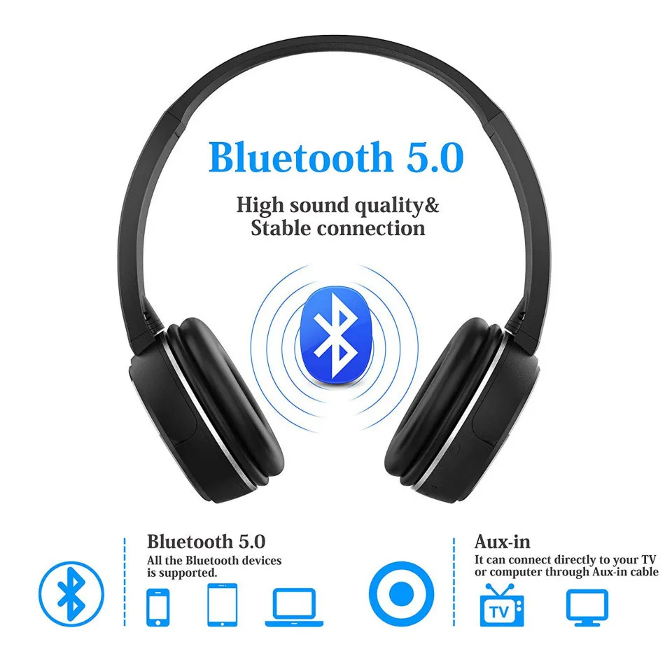 Bluetooth беспроводные наушники 6 цветов спортивная Гарнитура подключение 3,5 мм аудио кабель с микрофоном FM радио TF карта для ПК мобильного телефона