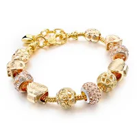 Szelam полые мяч браслет для женщин золото цвет браслеты Винтаж Jewelry SBR160023