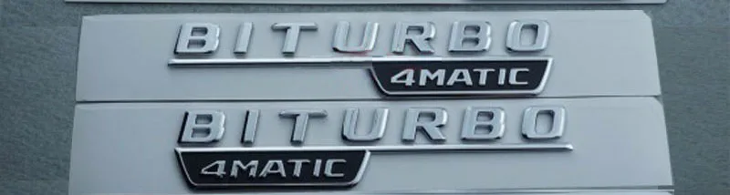 BITURBO 4matic 2pcs 17-18 2 шт. V8 BITURBO 4matic+ турбо-1 шт. E53 E43 E63S автомобиля fender Эмблема для Mercedes Benz AMG 4matic - Название цвета: BITURBO 4matic 2pcs