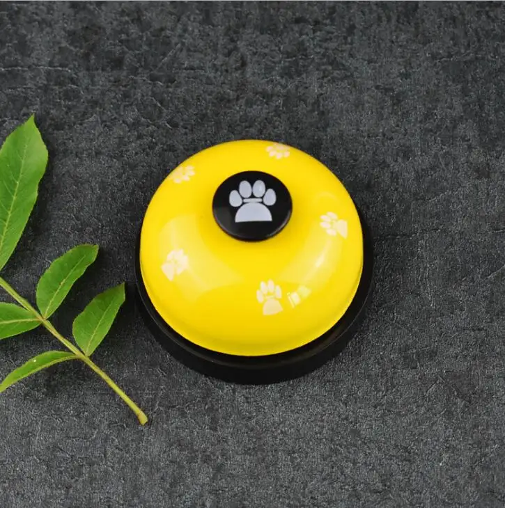 Цвет: желтый New Pet Call Bell Toy for Dog Interactive Pet Training Bell Toys Cat Kitten Puppy Food Feed Reminder Feeding Ringer - Цвет: Цвет: желтый