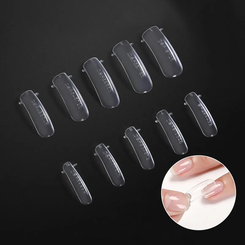 

RS Nail 100pcs Fake Nails Tips Clear uesd for extension gel polish 10 sizes transparent false nail for nail art