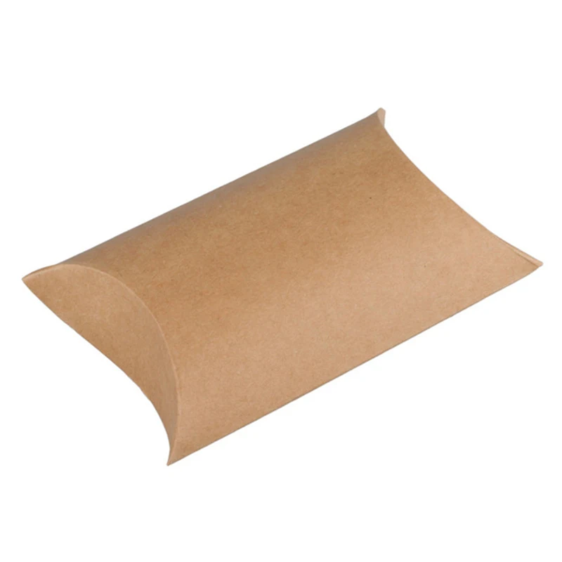Khaki 100 шт/партия милый крафт-бумага подарочная коробка Подушка Форма сувенир для свадебной вечеринки подарочные коробки для конфет коробка конфет Свадебная подарочная упаковка поставка - Цвет: Khaki