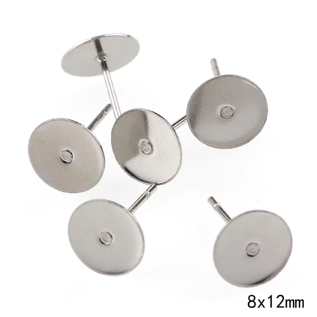 8mm 48pieces 100 шт. серьги из нержавеющей стали 4x6 мм серебристого цвета металлический фиксатор для серег для изготовления ювелирных изделий своими руками - Цвет: 8mm 48pieces