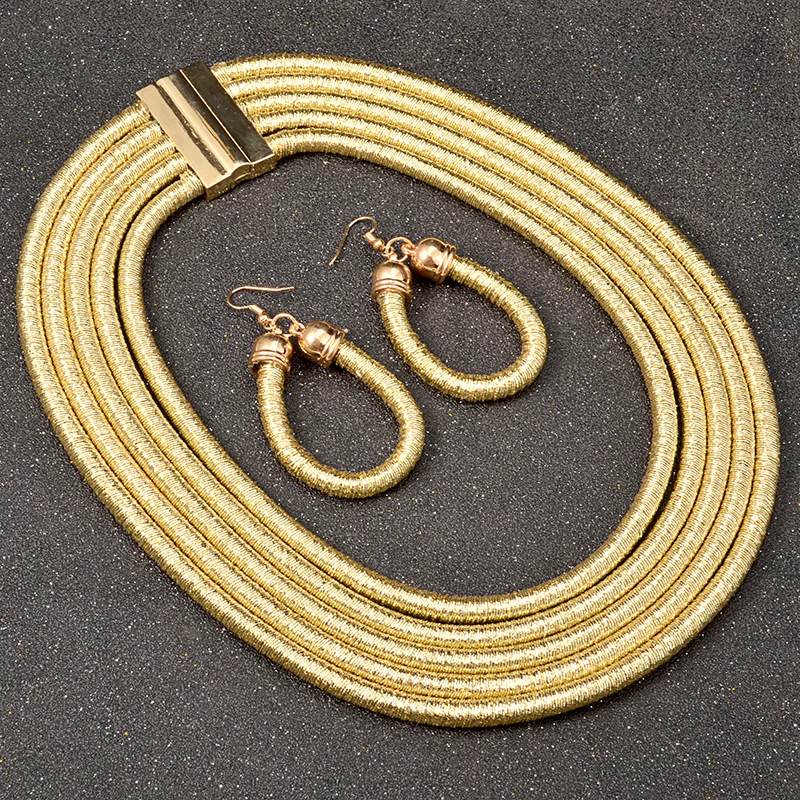 Женский набор ювелирных изделий UDDEIN многослойное ожерелье с цветным канатом и