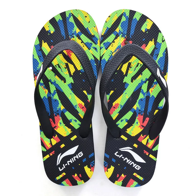 Li-Ning/Мужские Спортивные Профессиональные сандалии с графическим рисунком; пляжная уличная подкладка; светильник; дышащая Спортивная обувь; тапочки; ALSP007 XMT308 - Цвет: ALSP007-1