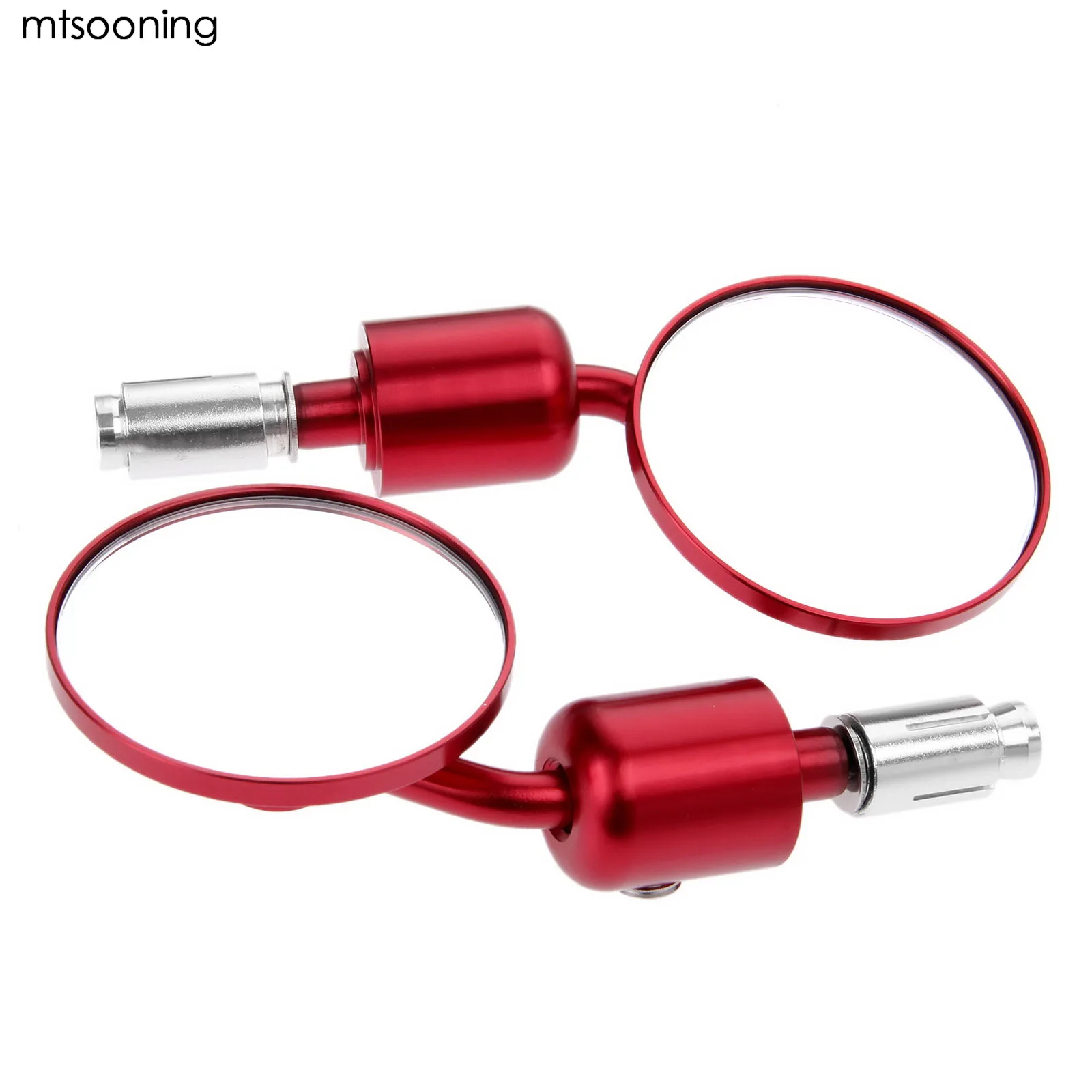 

mtsooning Motorcycle Rearview Mirrors CNC Aluminum 22mm 7/8" Round Handlebar End Mirrors Red Universal For Honda Yamaha Kawasaki