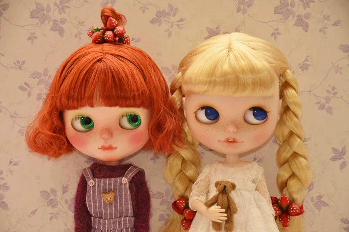 2 шт. кукольная Клубничка с веревкой для волос для 1/3 1/4 BJD кукла DAL salon PULLIP маленькая кукла BLYTH