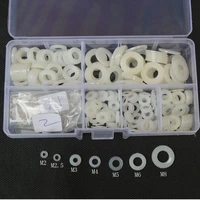 black white nylon washer spacer seals gasket plastic flat ring set assortment kit m2 m2 5 m3 m4 m5 m6 m8