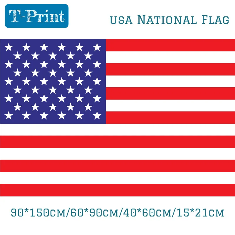 

90*150cm 60*90cm 40*60cm 15*21cm 3*5 ft Hanging USA American National Flag Polyester Independence Day Banner flag decoration