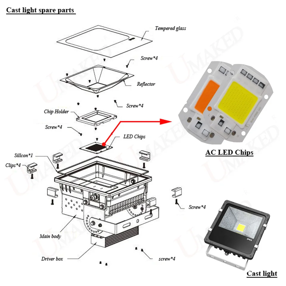 

30W High Power LED COB AC85-300V COB Cast light engine Warm/White/Full Spectrum Color light Chips Driverless Spotlight freeship