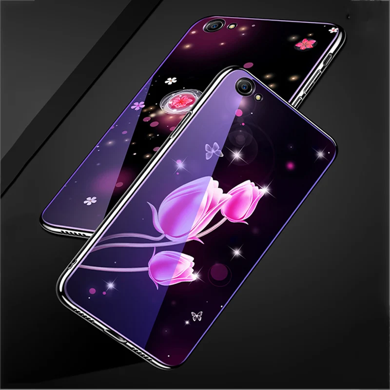 Чехол для vivo Y66 задняя крышка из синего закаленного стекла Y66L чехол VIVOY66 чехлы
