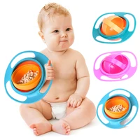 360 rotate spill proof dishes gyro bowl dishes training feeding no spill anti messing bowl infant baby learning feeding toy