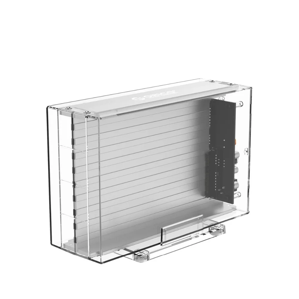 ORICO Dual 3,5 ''USB3.0 HDD чехол 6 Гбит/с SATA к USB 3 прозрачный с алюминиевым HDD док-станция UASP 24 ТБ добавить 12 В адаптер питания
