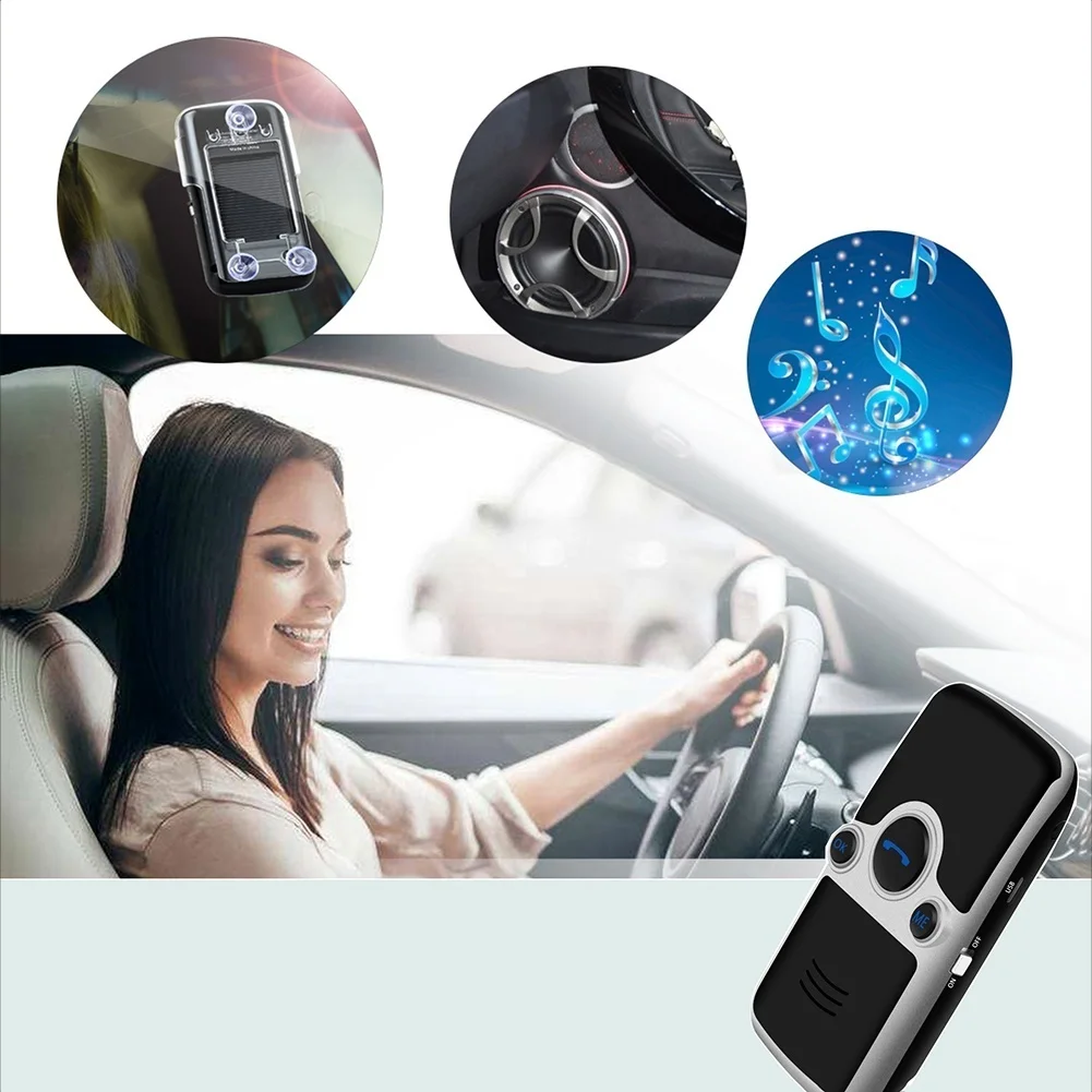 HEVXM Hands Free Bluetooth автомобильный комплект Солнечный два телефона подключен автоматический ответ Bluetooth Питание Bluetooth беспроводной динамик