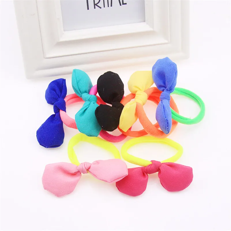 2pcs Rabbit Ears Hair Band Children Kids Accessories Scrunchies Elastic Bands for Women Girl Kid Rubber Rope | Детская одежда и