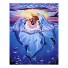 Алмазная 5D Вышивка Zhui Star, мозаика сделай сам с полными квадратными стразами, дельфин, вышивка крестиком, стразы, рисование, украшение для дома