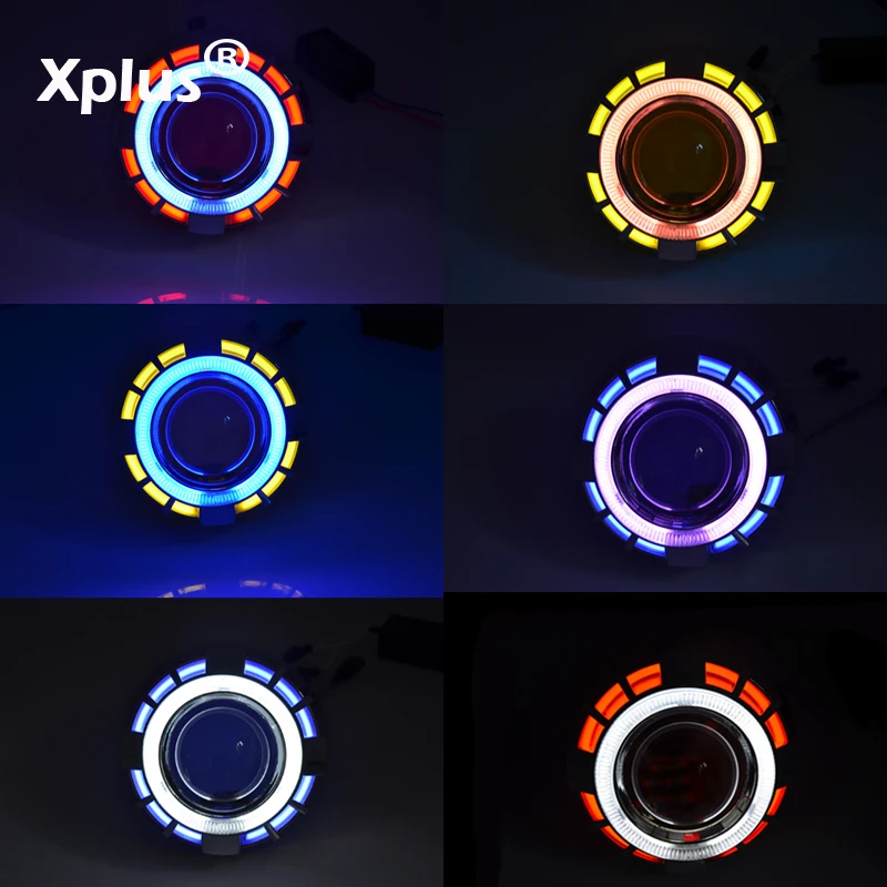 Xplus 55W 3.0HQT 3,0 дюймов фары HID Биксенон проектор фары объектив H1 H4 H7 дьявол ангельские глазки ксенон комплект Двойной CCFL