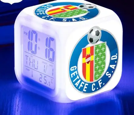 Синий Deportivo Alaves, S.A.D. Светодиодный Будильник La Liga футбольная команда цифровые часы 7 цветов флэш настольные часы USB Кабель Рождественская игрушка подарок - Цвет: Синий