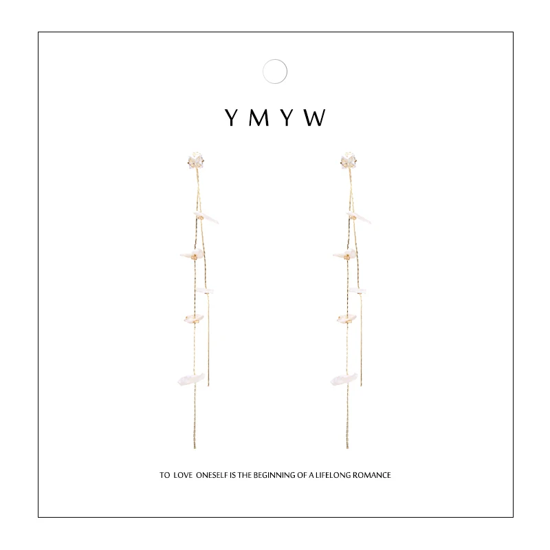 YMYW роскошные изысканные серьги с натуральным пресноводным жемчугом длинные