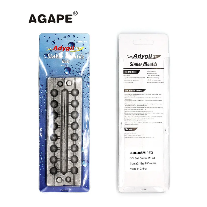 Agape DIY рыболовный шар грузило форма ADBASM/#2 12 г 8 полостей | Спорт и развлечения