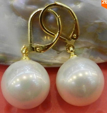 Красивые серьги с белыми жемчужинами и круглыми бусинами класса AAA&gt прекрасные