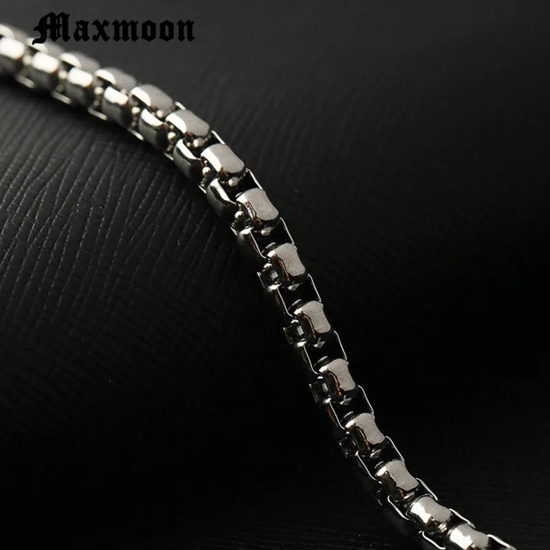Браслет Maxmoon из нержавеющей стали для мужчин и женщин квадратный браслет-цепочка