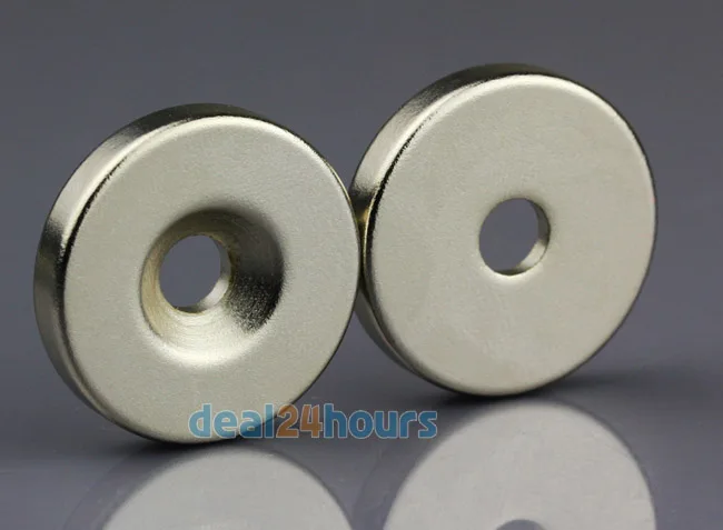 OMO Magnetics 2 шт. N50 Супер Сильные Круглые неодимовые потайные кольцевые магниты 25x5 мм