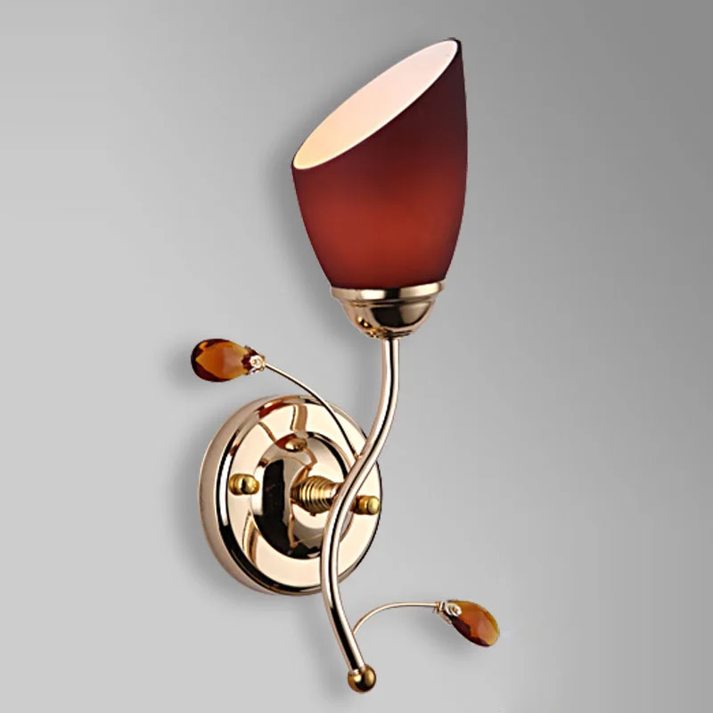 Современный стеклянный абажур хрустальное украшение настенный светильник для